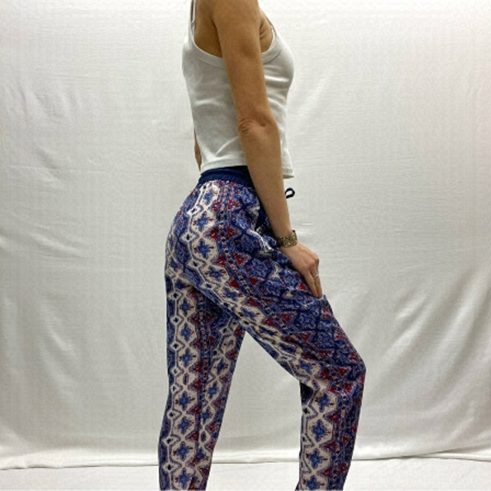 Ultra Flirt boho printed pants light fabric size M blue woman’s